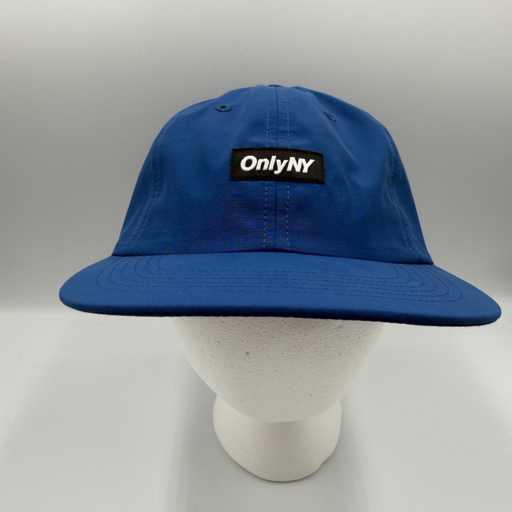 Only NY 5 Panel Hat Royal Blue Nylon Strapback Made in USA Cap
